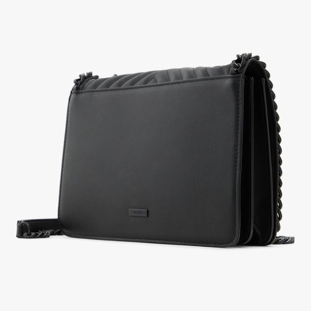 ALDO Medium Black Greenwald Faux Leather Handbag - Picture 2 of 5